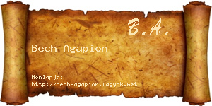 Bech Agapion névjegykártya